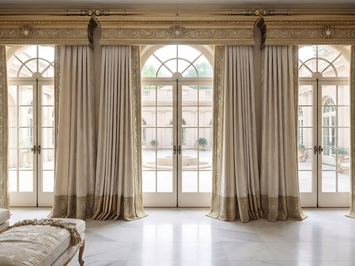 Full height curtains cleaned by The MELLS